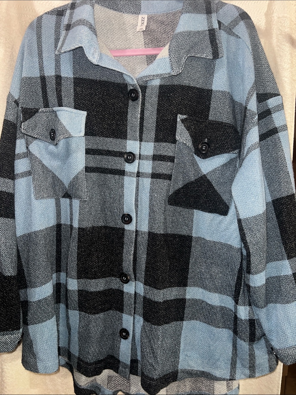 Zenana Oversized Plaid Fleece Shacket